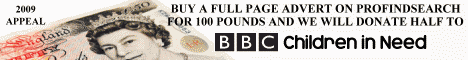 Help yourself and Children in Need with an advert on Profindsearch.com - CLICK HERE for more details